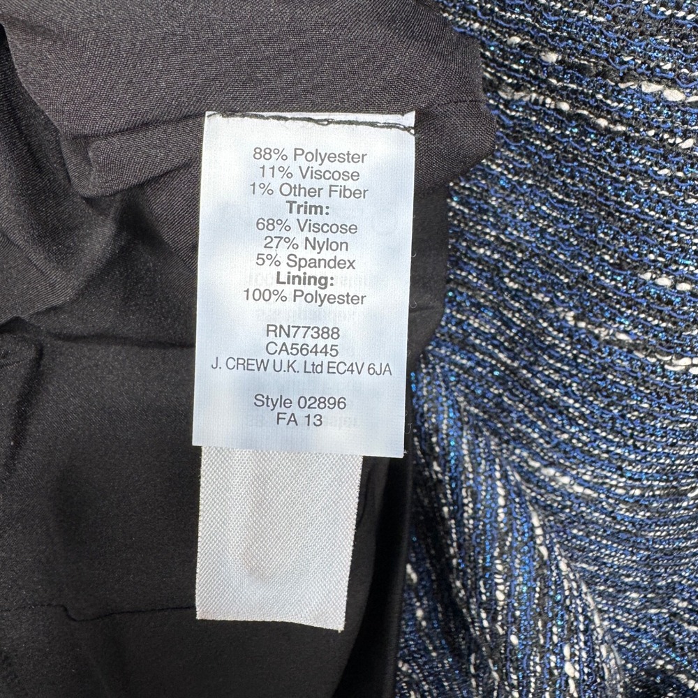 Madewell Shimmerweave Colorblock Dress Women Size 6 Blue Black Short Sleeve NWT - Picture 9 of 10